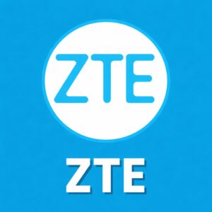 ZTE Mobile brand logo on a blue background with ZTE text below